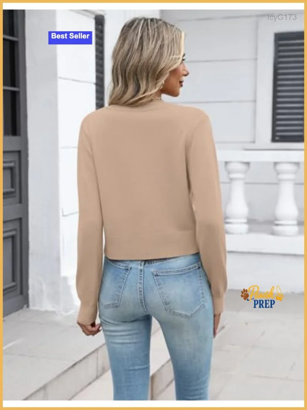 Cropped Cardigan Sweater Knitted Bolero Shrug for Dress Crew Neck Button Down